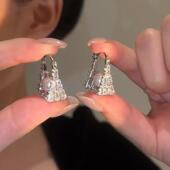 爆款 微镶锆石珠珠手提包耳扣耳环女小众个性 包包耳扣2025新款 耳饰