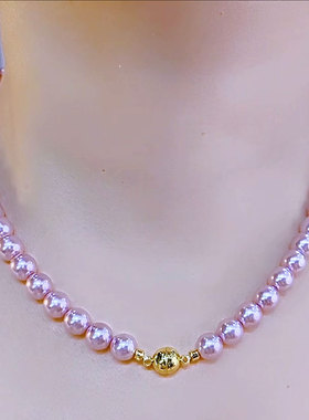 2025年新款有球必应紫珠项链简约大方设计锁骨链自然百搭气质颈链