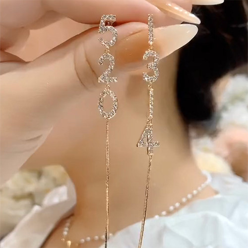 韩版气质满钻1314520长流苏耳环