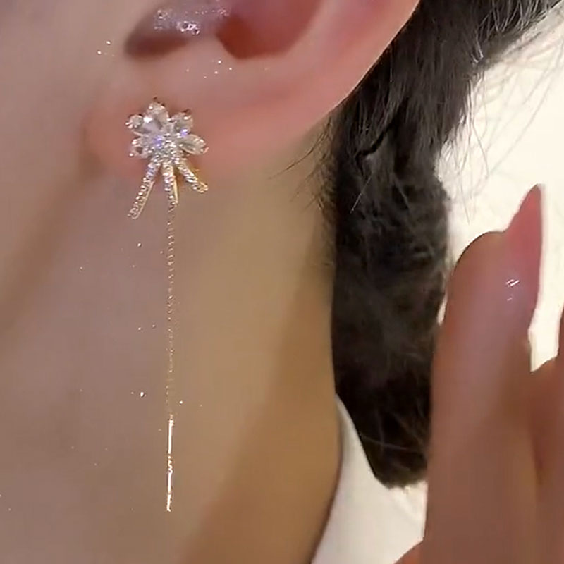 八芒星流苏耳饰耳线女养耳洞2024