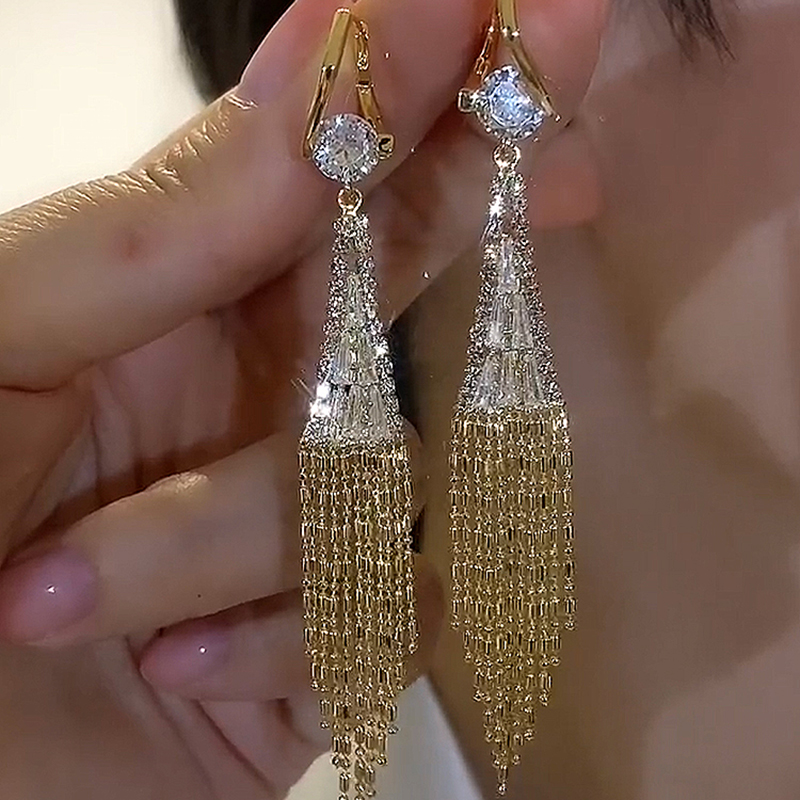 一帘幽梦华丽璀璨精致百搭耳环女