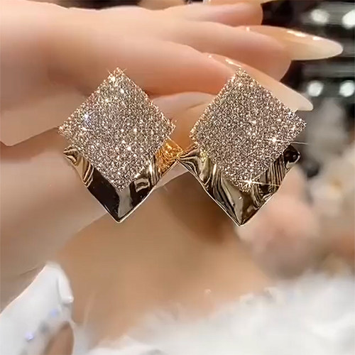 2024年新款高级感四方来财耳环银