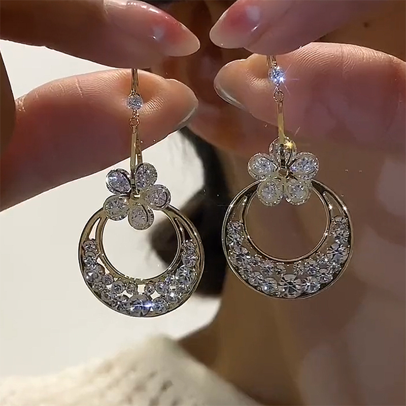 高级感银针耳环气质防过敏耳钩女