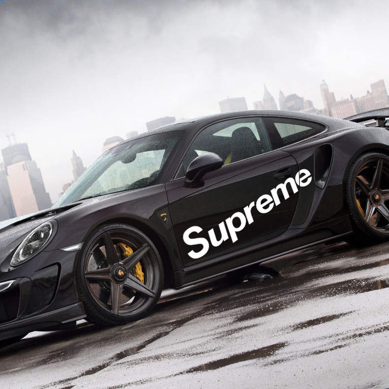 汽车superme车贴防水个性反光车身潮牌logo创意装饰贴纸改装拉花