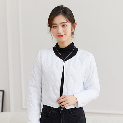 秋冬新款轻薄棉服女打底超短款长袖保暖羽绒棉内胆棉衣学生小棉袄