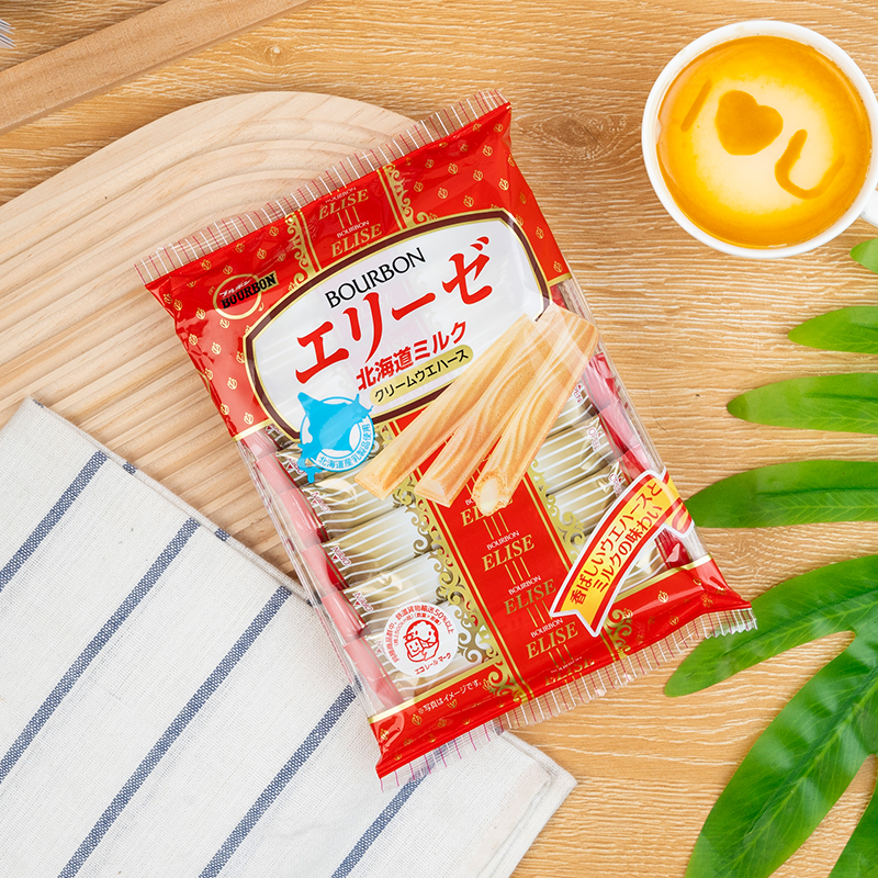 现货 日本Bourbon布尔本波路梦可可朱古力饼干蛋卷巧克力卷千层酥