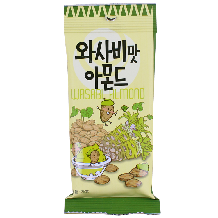 韩国进口零食 HBAF芭蜂 芥末味杏仁山葵味/扁桃仁/坚果巴旦木35g