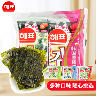 海牌烤紫菜6小包12g原味 咸香脆零食品 韓國風味海飄烤海苔 熱賣