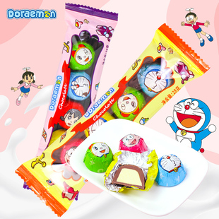 吉百地 叮当猫儿童零食28g纯可可脂 哆啦A梦草莓牛奶味巧克力4颗装