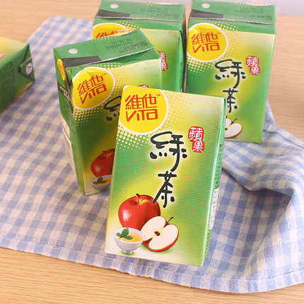 中国香港夏日清凉饮料 维他Vita绿茶苹果味 维他茶饮品250ml*6盒