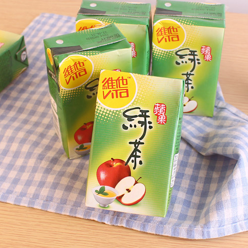 中国香港夏日清凉饮料 维他Vita绿茶苹果味 维他茶饮品250ml*6盒