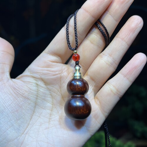 【可打开】空心葫芦紫檀木项链男女款式长款挂件紫檀木吊坠毛衣链