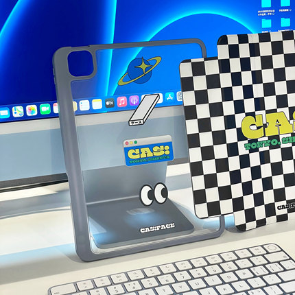 壳空间原创棋盘格复古适用苹果iPad平板保护套air10.9/11/12.9pro5/6/13