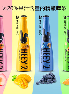 6瓶组合莱宝黑色兔子水蜜桃蓝莓哈密瓜芒果味啤酒307ml 精酿啤酒