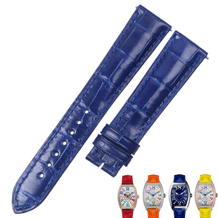 适用于法兰克穆勒2852法穆兰5850FM8880酒桶形表盘7880鳄鱼皮表带