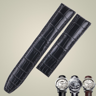 适用于艾美真皮手表带奔涛系列PT6158 PT6098鳄鱼皮手表带折叠款