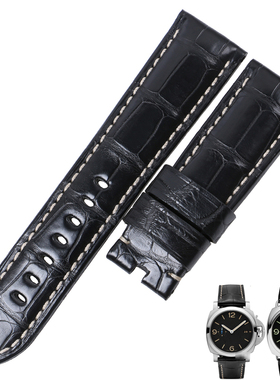 适用于沛纳海1950手表带1940潜行PAM00320美洲鳄鱼皮表带00531厚