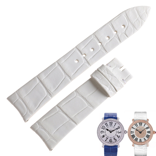 适用于法兰克穆勒手表带8038鳄鱼皮表带FM法穆兰真皮男女弯弧接口