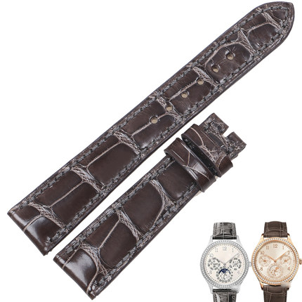 适用于百达翡丽 超级复杂功能时计系列7140R 7140G鳄鱼皮手表带女