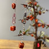 设计民族风双喜字长款 YIMIAN 原创时尚 流苏气质鸳鸯耳饰