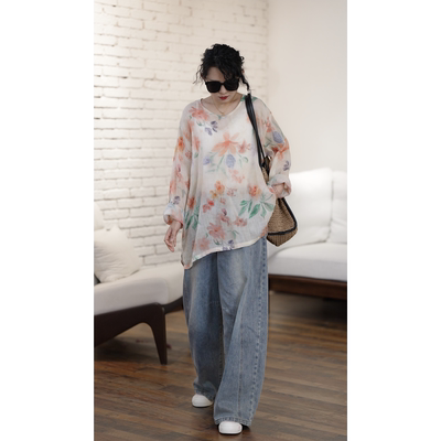 YIMIAN温柔苎麻文艺清新上衣