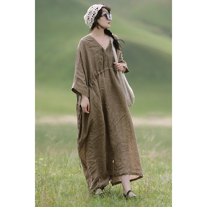 YIMIAN褶皱宽松高级感连衣裙