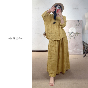 亚麻显瘦松弛感百搭亚麻半身裙22624607 河倾月落 YIMIAN 飘逸