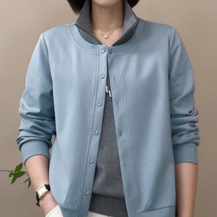 立领假两件女士卫衣休闲百搭气质减龄中老年上衣 时尚 2026春季 新款