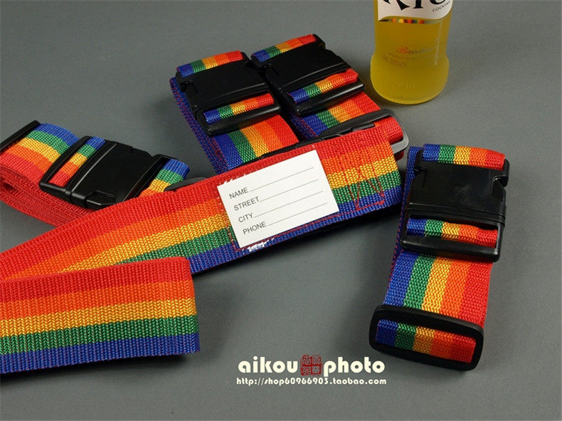 TRAVEL BAGS RAINBOW STRAPS BUSINESS TRIPS SLOTTED STRAPS HEAVY LOADS CONSIGNMENT REINFORCEMENTS