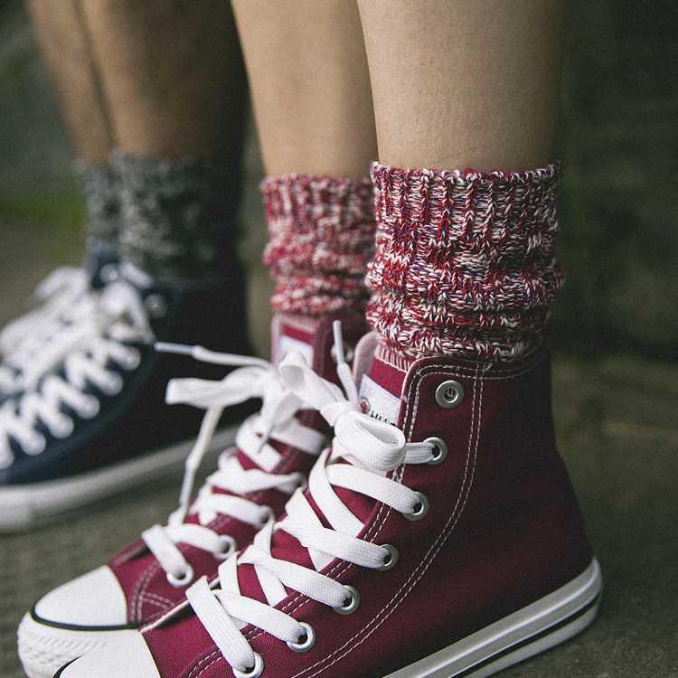 秋冬保暖厚款复古毛线粗针织袜子情侣款中筒袜堆堆袜长筒袜地板袜,女士内衣/男士内衣/家居服,长筒袜,淘宝优惠券,粉丝福利购,淘宝优惠卷