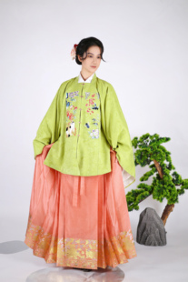 囿春【六折清仓】银桂金卯 汉服 夏季织金银纱马面裙 明制汉服