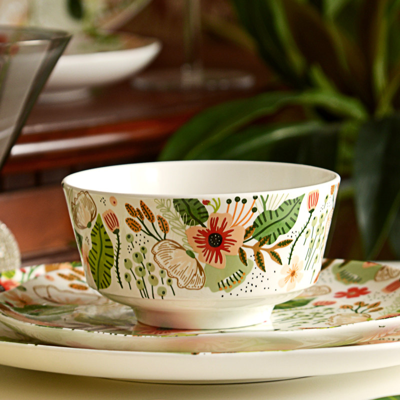 骨瓷瓷餐具陶瓷碗家用欧式饭碗瓷碗汤碗面碗韩式日式方碗简约创意,餐饮具,碗,淘宝优惠券,粉丝福利购,淘宝优惠卷