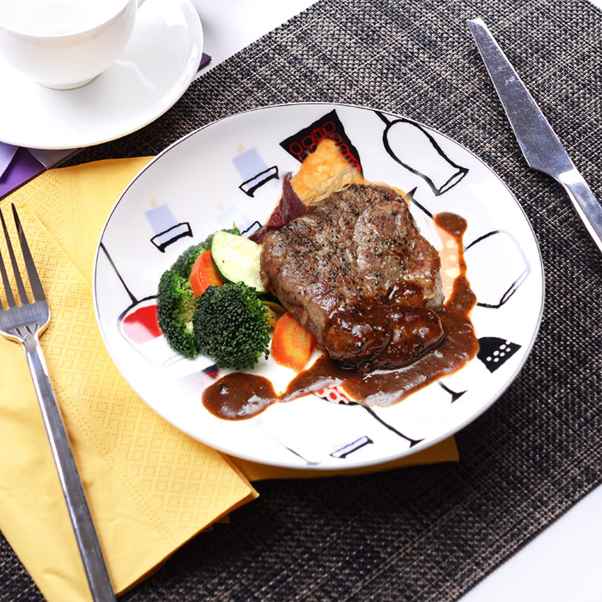 欧美西餐盘骨瓷盘子牛排盘浅盘意面月光盘平西式圆盘餐具点心盘