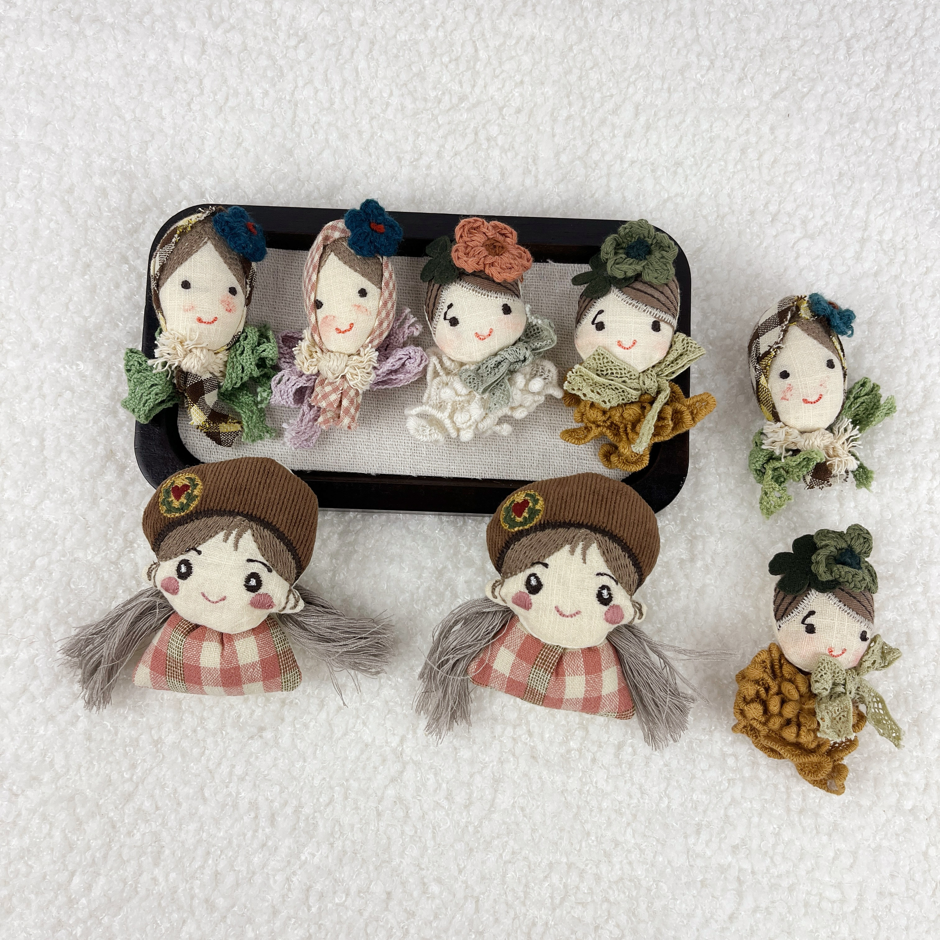 DIY可爱双马尾少女胸针秋冬季胸针