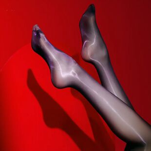 滑溜溜大码加长男硫光棱镜双色晕染极光丝袜囊袋款连裤袜脚尖透明