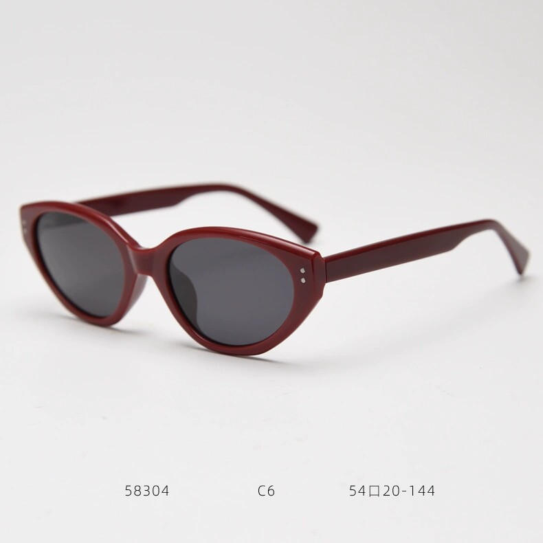 红色新款韩版偏光太阳眼镜男女网红素颜街拍复古板材猫眼墨镜防晒