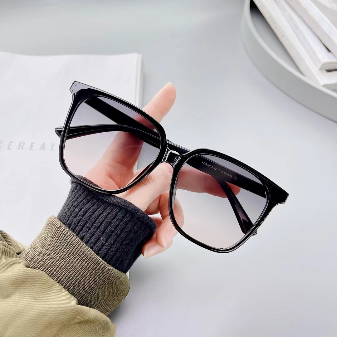 大方框偏光墨镜女渐变灰粉遮阳大脸太阳眼镜UV400男素颜可配近视