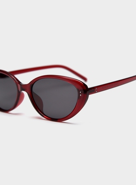 韩系复古红色猫眼偏光太阳眼镜潮男女款网红街拍欧美铆钉墨镜ins