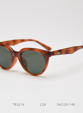 欧美复古玳瑁色个性猫形偏光太阳眼镜时尚潮男女网红街拍墨镜ins