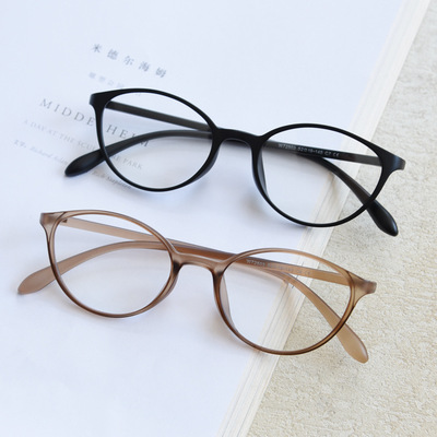 52mm新款超轻TR90眼镜框男女可配近视度数素颜椭圆防蓝光平光镜架