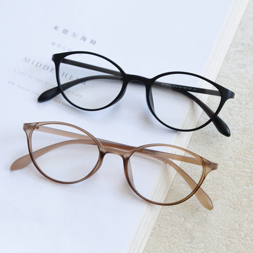 52mm新款超轻TR90眼镜框男女可配近视度数素颜椭圆防蓝光平光镜架