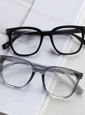 透灰色时尚复古TR90眼镜男女素颜文艺防蓝光平光镜架近视可配度数