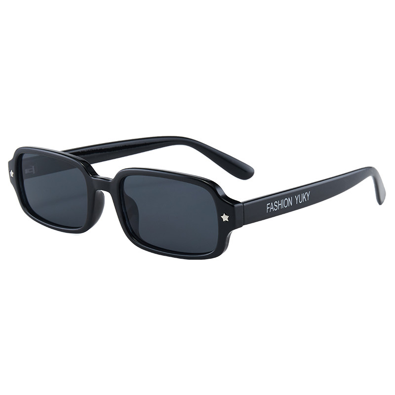 欧美复古窄框时尚个性太阳镜男女高级感方框玳瑁色墨镜防紫外线潮