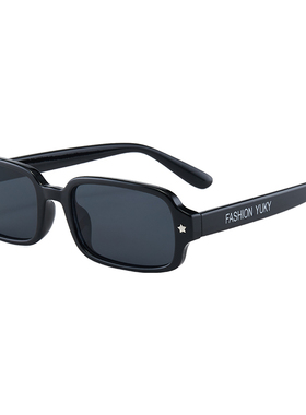 欧美复古窄框时尚个性太阳镜男女高级感方框玳瑁色墨镜防紫外线潮