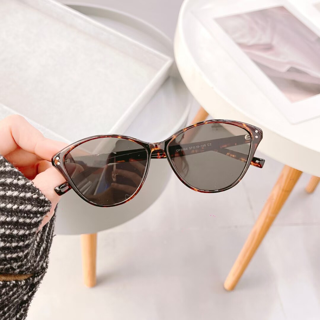 复古猫眼偏光太阳镜男女夏季潮流防紫外线近视可配度数显脸小墨镜