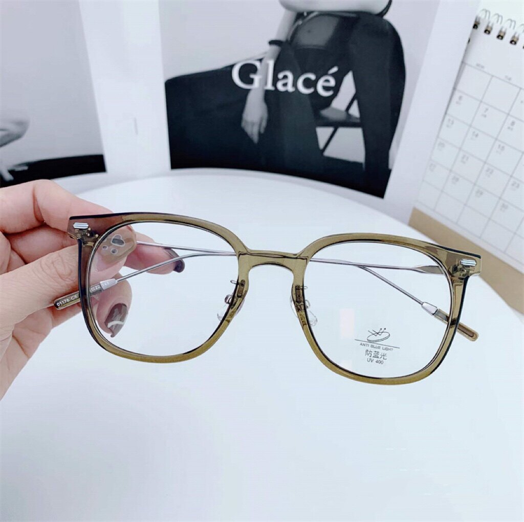 橄榄绿眼镜女复古素颜可配度数近视超轻大脸显瘦防蓝光辐射眼睛男