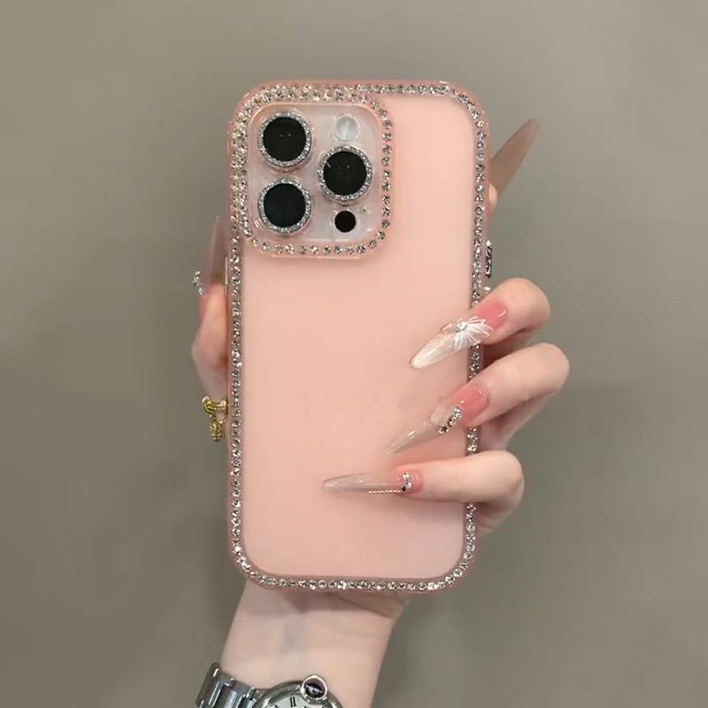 ins边框闪钻紫色适用苹果17手机壳iphone15promax新款2025网红爆款女16Pro超好看13高级感14pm防摔保护套外壳