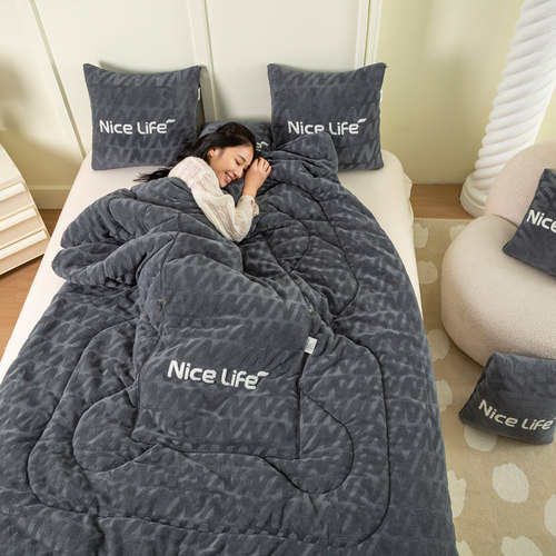 双面加厚保暖抱枕被子两用