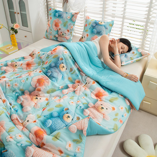 凉感抱枕被子两用二合一