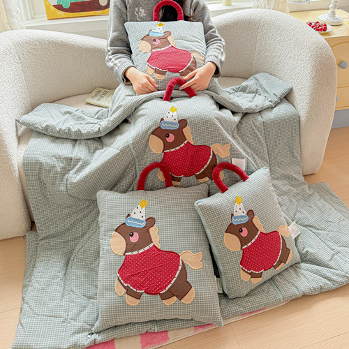 【推荐】全棉二合一抱枕被子两用